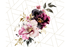 Gothic Floral PNG, Dark Aesthetic Flowers Clipart Print Product Image 4