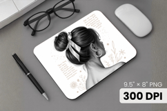 Afro Girl / Woman braided hair Mouse Pad, Black Queen PNG Product Image 1