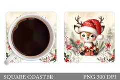 Christmas Deer Coaster Design. Christmas Coaster Sublimation Product Image 1