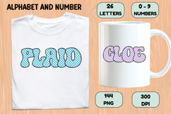Gingham Plaid Alphabet Letters &amp; Numbers Clipart PNG 300DPI Product Image 6