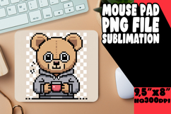 Whimsical Mouse Pad Design Sublimation, Cute Bear Product Image 1
