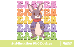 Easter Bunny Sublimation PNG Chick Farm Hip Hop Spring Joy Product Image 1