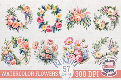 Spring Flowers Clipart Sublimation Bundle 57 PNG Bouquet Product Image 3