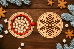 Winter Coffee Coasters SVG Bundle | Drink Coaster | SVG Product Image 16