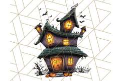 Halloween Buildings Clipart PNG, Haunted Houses Art Product Image 4