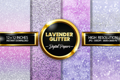 Lavender Glitter Digital Papers - 04 variations Product Image 1