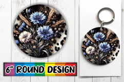 Unique Round Keychain Designs, Leopard Prints Product Image 1
