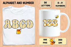 Honey bee Alphabet png clipart, honey bee letters doodle Product Image 6