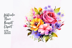 Watercolor Floral bouquet clipart sublimation Product Image 1