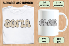 Stripes Alphabet Letters &amp; Numbers Clipart PNG 300DI Product Image 6