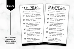 Facial Treatment Aftercare Card Template - Mini B&W Product Image 1