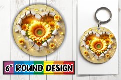 Heartfelt Keychain Circle PNG, 3D Heart Product Image 1