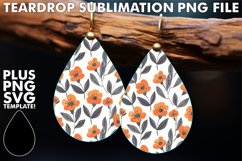 Teardrop Earrings with Vibrant Floral Pattern - Sublimation Product Image 1