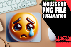 Cheerful Mouse Pad Sublimation PNG, 3D Emoji Product Image 1