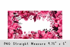 Pink flower glass can wrap, Watercolor flowers sublimation Product Image 2