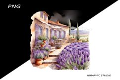 Watercolor Lavender Porch Clipart Product Image 1