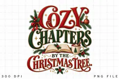 Cozy Chapters by the Christmas Tree PNG, Christmas Book Product Image 4