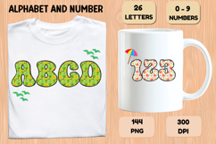 Summer Alphabet &amp; Numbers PNG Clipart Doodle Letters 300 DPI Product Image 6