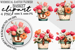 Whimsical Easter Flower Basket Clipart Product Image 1