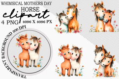 Whimsical Mothers Day Horse Clipart Png Product Image 1