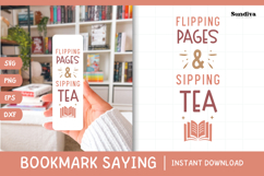 Bookmark Saying SVG | Funny Book Lovers - Sipping Tea Product Image 1