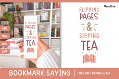 Bookmark Saying SVG | Funny Book Lovers - Sipping Tea Product Image 1