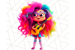 Cute Girl Clipart PNG, Playful Character Illustration Product Image 4