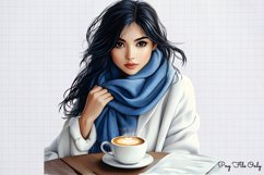 Coffee Shop Girls Clipart PNG Product Image 1
