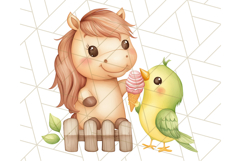 Spring Animal Ice Cream Clipart, Cute Pastel Animal PNG Product Image 4