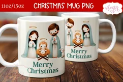 Christmas nativity mug wrap PNG for sublimation 11oz 15oz Product Image 3