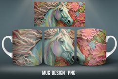 3D Horse Mug Wrap | Sublimation Coffee Product Image 3