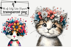 4th of July Cat PNG Clipart Watercolor PNG Product Image 1