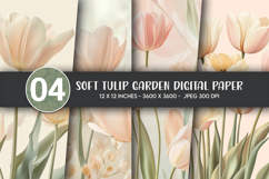 Soft Tulip Garden Digital Paper Product Image 1