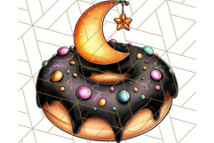 Halloween Donut Clipart PNG, Cute Spooky Doughnut Art Product Image 4