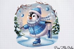 Winter Penguin Sublimation Clipart PNG Product Image 1