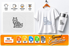 Fox Mandala Zentangle Ornament SVG,EPS,JPG,PNG,DXF Product Image 1