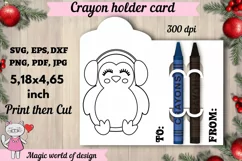 Cute penguin with headphones Coloring Card svg Product Image 1