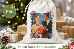 Vintage Christmas Family Santa Sack, Christmas Gift Bag Product Image 1