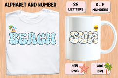 Summer Alphabet &amp; Numbers PNG Clipart Doodle Letters 300 DPI Product Image 6