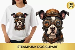 Steampunk dog Clipart, steampunk Animal png Product Image 1