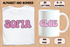 Stripes Alphabet Letters & Numbers Clipart PNG 300DI Product Image 6