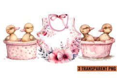 Watercolor Pink Baby Shower Clipart , PNG Product Image 1