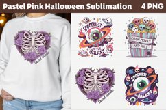 Pastel Pink Halloween Sublimation PNG Product Image 1