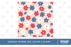 American 4th of July USA Patriotic Flowers Seamless Pattern Product Image 2