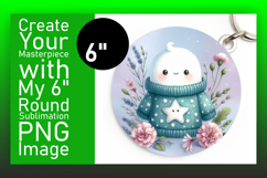 Charming Round Design Coaster Template , Cute Ghost Product Image 1