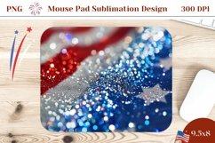 Patriotic Mouse Pad Design, Glitter American Flag Mouse Pad Product Image 1