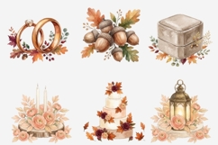 Black Autumn Wedding Clipart PNG Bundle | African American Product Image 4