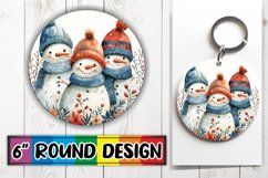 Gingerbread Pattern Round Design Keychain Christmas Product Image 1