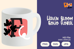 Haven Bloom Boho Floral Monogram Product Image 1