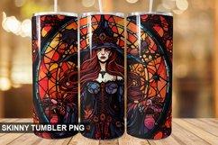 Stained Glass Halloween Witch Tumbler 20 oz Skinny Tumbler Product Image 1